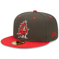 Men's New Era  Pewter/Red Tampa Bay Buccaneers Flipside 2Tone 59FIFTY Fitted Hat