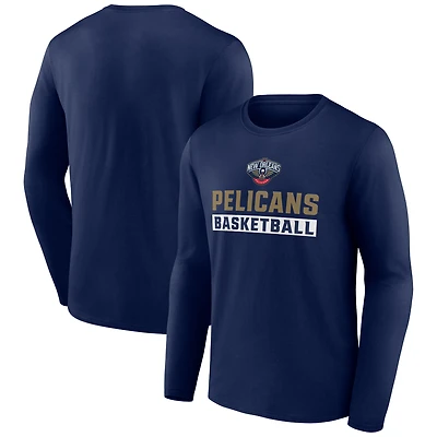 Men's Fanatics Navy New Orleans Pelicans Lets Go Long Sleeve T-Shirt