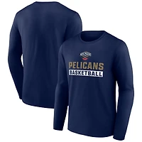 Men's Fanatics Navy New Orleans Pelicans Lets Go Long Sleeve T-Shirt