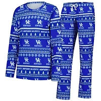 Women's Concepts Sport Royal Kentucky Wildcats Holiday Long Sleeve Top and Pants Sleep Set