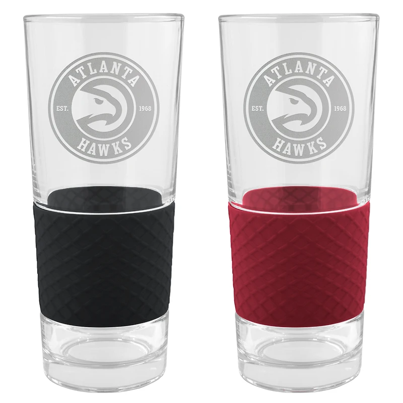 Atlanta Hawks 22oz. Logo Score Pint Glass Two-Piece Set