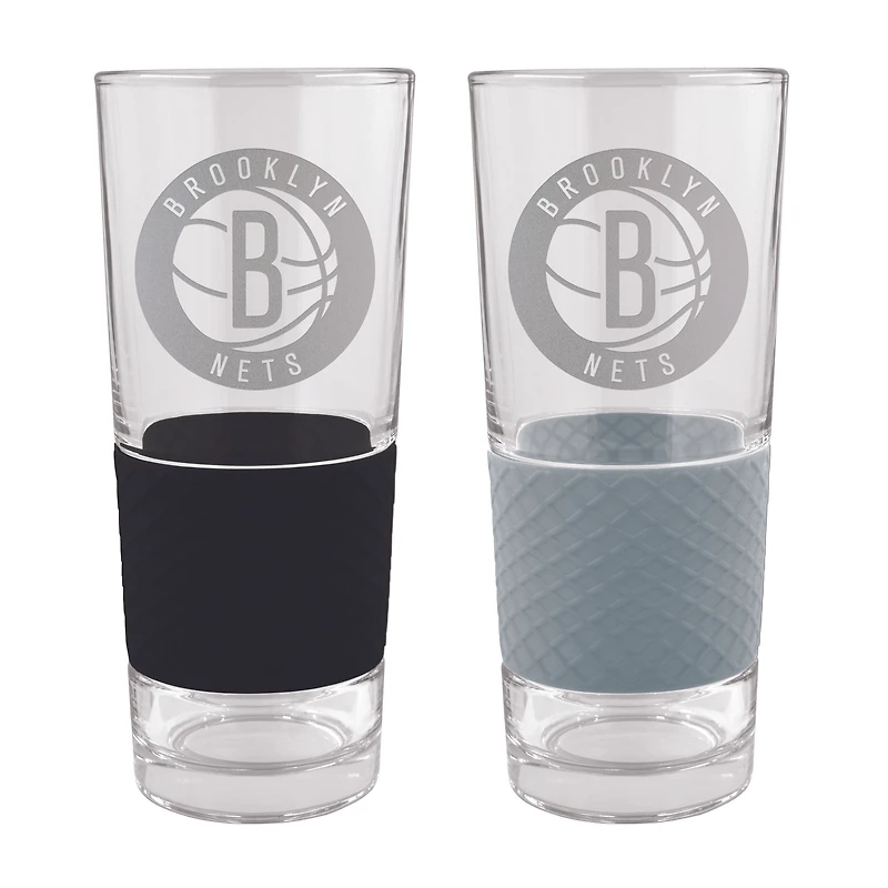 Brooklyn Nets 22oz. Logo Score Pint Glass Two-Piece Set