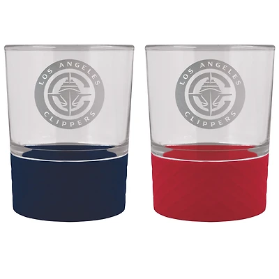 LA Clippers 14oz. Commissioner Rocks Glass Two-Piece Set