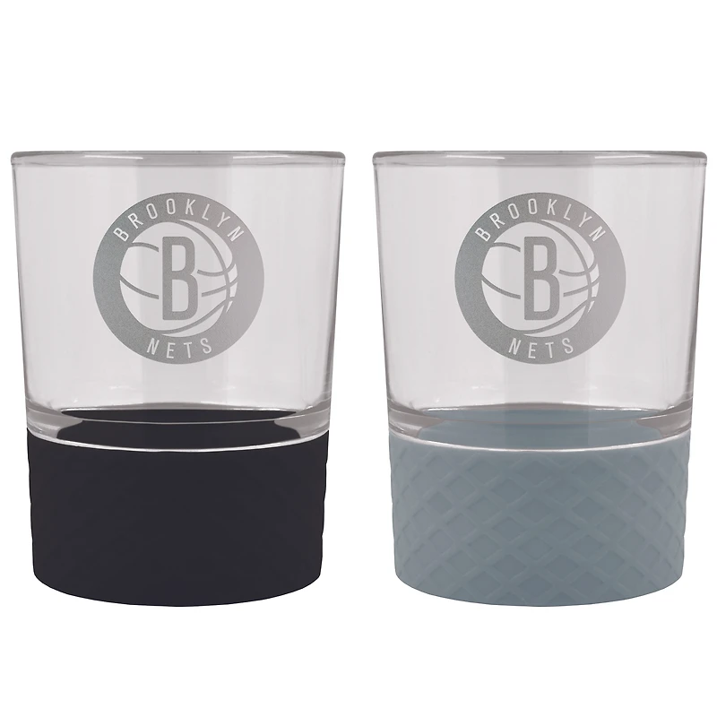 Brooklyn Nets 14oz. Commissioner Rocks Glass Two-Piece Set