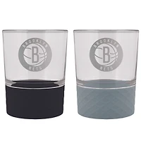 Brooklyn Nets 14oz. Commissioner Rocks Glass Two-Piece Set