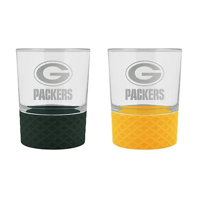 Green Bay Packers 14oz. Commissioner Rocks Glass Two-Piece Set