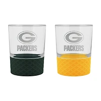 Green Bay Packers 14oz. Commissioner Rocks Glass Two-Piece Set
