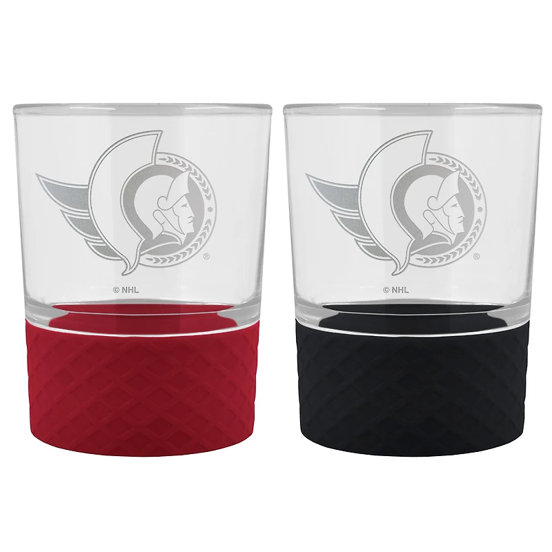 Ottawa Senators 14oz. Commissioner Rocks Glass Two-Piece Set
