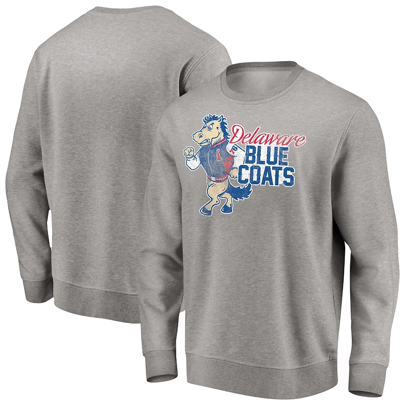Men's Heathered Gray Delaware Blue Coats Primary Logo Pullover Sweatshirt