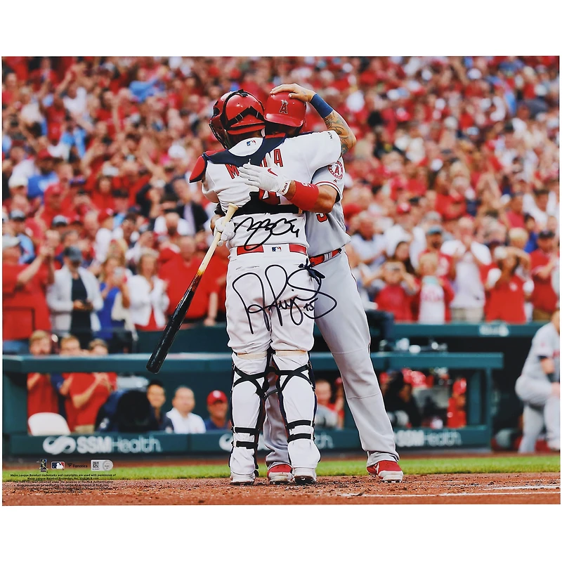 Albert Pujols and Yadier Molina St. Louis Cardinals Autographed 16" x 20" Hug Photograph