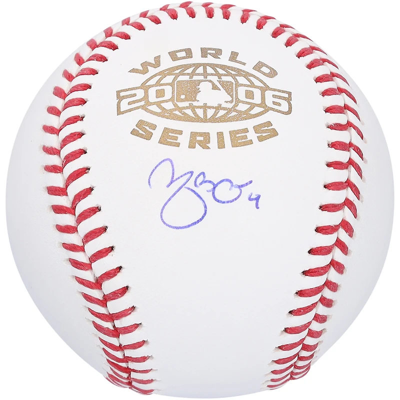 Yadier Molina St. Louis Cardinals Autographed World Series Logo Baseball