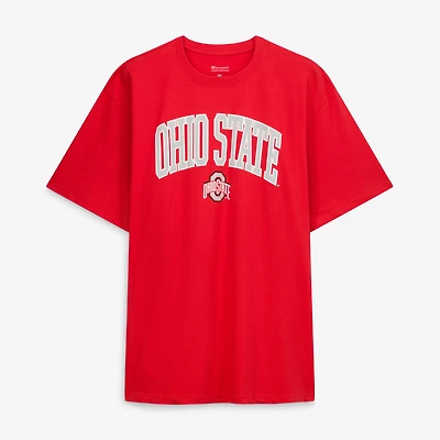 Men's Champion Scarlet Ohio State Buckeyes Big & Tall Arch Over Wordmark T-Shirt