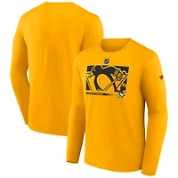 Men's Fanatics Gold Pittsburgh Penguins Authentic Pro Core Collection Secondary Long Sleeve T-Shirt