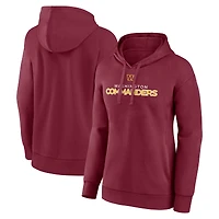 Women's Fanatics Burgundy Washington Commanders Iconic Cotton Fleece Checklist Pullover Hoodie