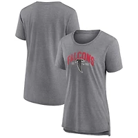 Women's Fanatics Heathered Gray Atlanta Falcons Drop Back Modern T-Shirt