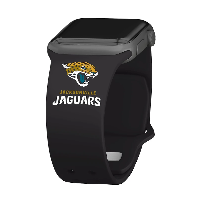 Black Jacksonville Jaguars Silicone Apple Watch Band