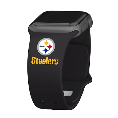 Black Pittsburgh Steelers Silicone Apple Watch Band