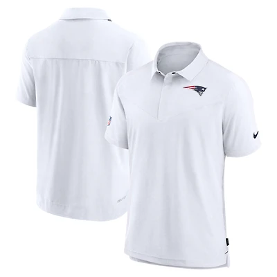 Men's Nike White New England Patriots Sideline Lockup Performance Polo
