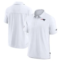 Men's Nike White New England Patriots Sideline Lockup Performance Polo