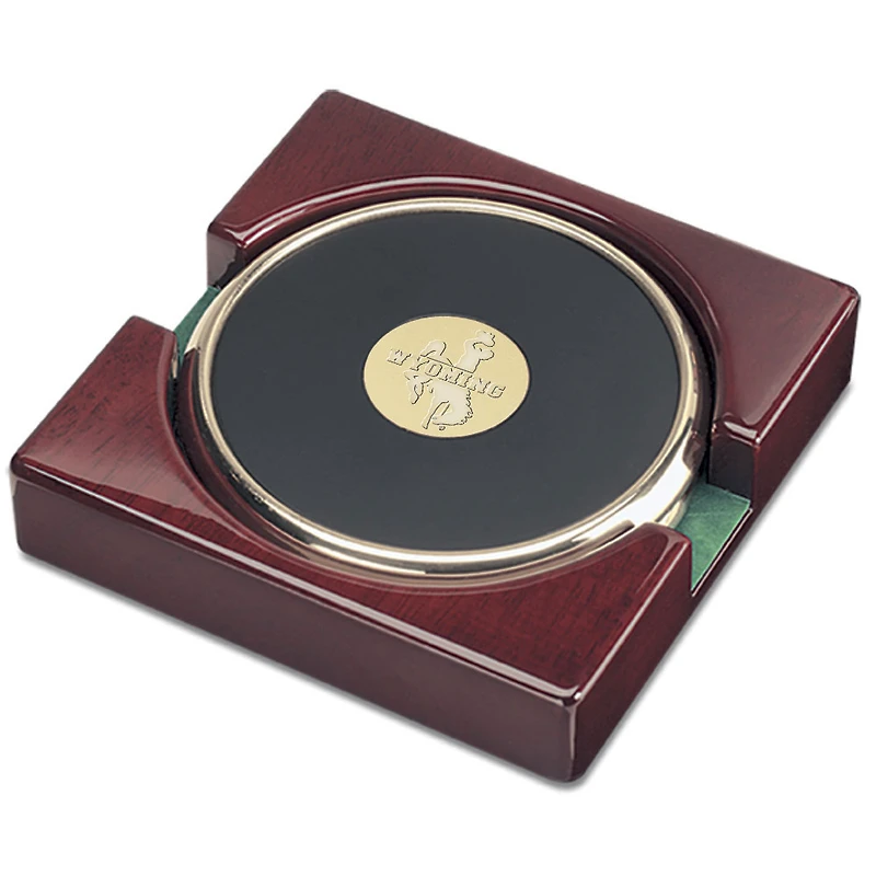 Gold Wyoming Cowboys Two-Piece Coaster Set