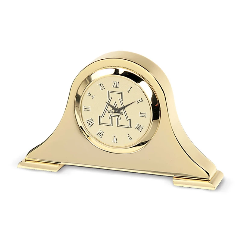 Appalachian State Mountaineers Gold Napoleon Desk Clock