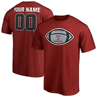 Men's Cherry Temple Owls Game Ball Football Personalized Name & Number T-Shirt