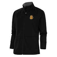 Women's Antigua Black Minnesota Duluth Bulldogs Links Full-Zip Golf Jacket