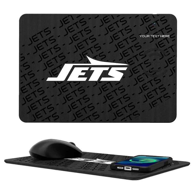 New York Jets Personalized Wireless Charger & Mouse Pad