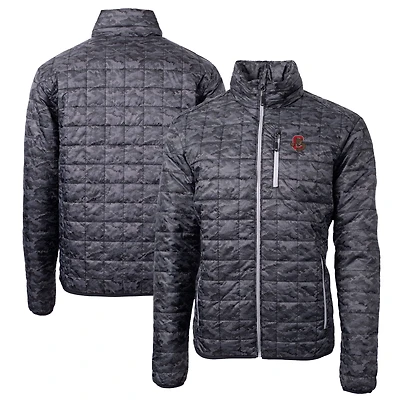 Men's Cutter & Buck  Black Cornell Big Red Rainier Primaloft Eco Full-Zip Hooded Jacket