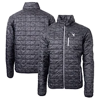 Men's Cutter & Buck  Black West Virginia Mountaineers Rainier Primaloft Eco Full-Zip Hooded Jacket