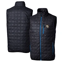 Men's Cutter & Buck  Navy Marquette Golden Eagles Rainier PrimaLoft Eco Insulated Full-Zip Puffer Vest
