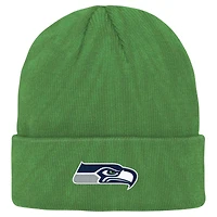 Youth Neon Green Seattle Seahawks Tie-Dye Cuffed Knit Hat