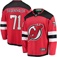 Men's Fanatics Jonas Siegenthaler Red New Jersey Devils Home Breakaway Player Jersey