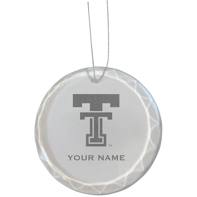 Texas Tech Red Raiders 3.25'' Personalized Etched Glass Ornament