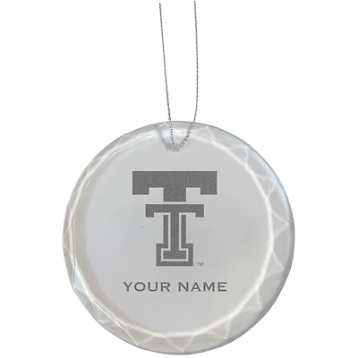 Texas Tech Red Raiders 3.25'' Personalized Etched Glass Ornament