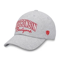 Women's Top of the World Heather Gray Wisconsin Badgers Rhinestone Christy Adjustable Hat
