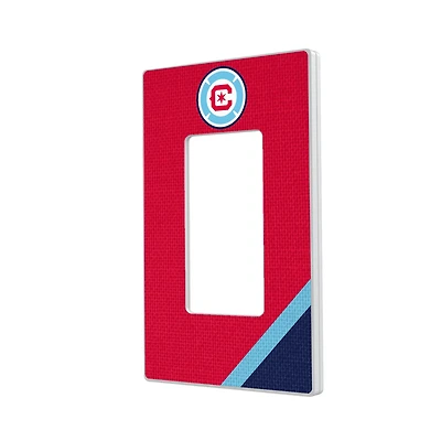 Chicago Fire Diagonal Stripe Design Single Rocker Lightswitch Plate