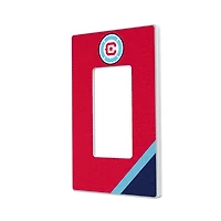 Chicago Fire Diagonal Stripe Design Single Rocker Lightswitch Plate