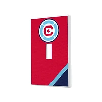 Chicago Fire Diagonal Stripe Design Single Toggle Lightswitch Plate