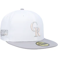 Men's New Era White/Gray Colorado Rockies 2007 World Series Side Patch Undervisor 59FIFTY Fitted Hat