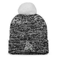 Women's Fanatics Black Arizona Coyotes Glimmer Cuffed Knit Hat with Pom