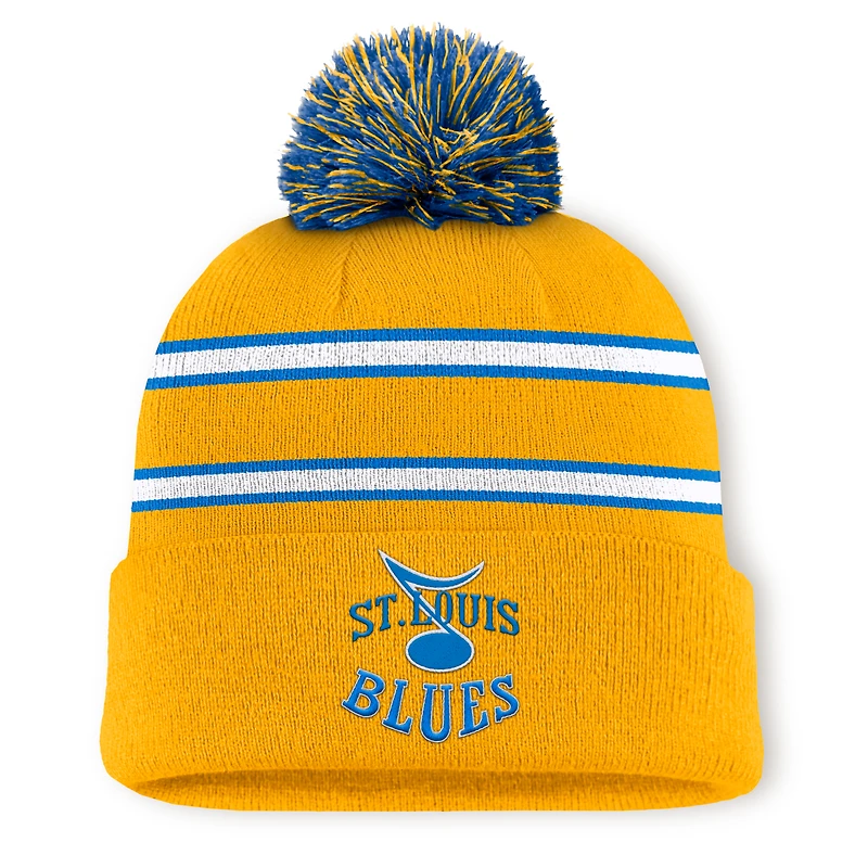 Men's Fanatics Gold St. Louis Blues Cuffed Knit Hat with Pom