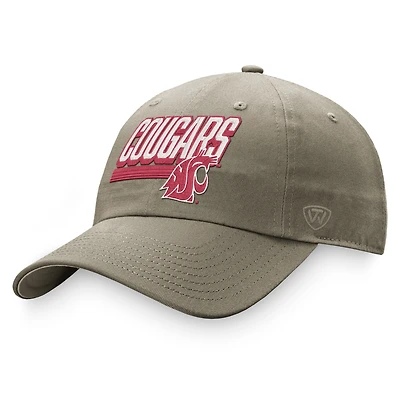 Men's Top of the World Khaki Washington State Cougars Slice Adjustable Hat