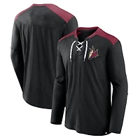 Men's Fanatics Black Arizona Coyotes Special Edition 2.0 Long Sleeve Lace-Up T-Shirt