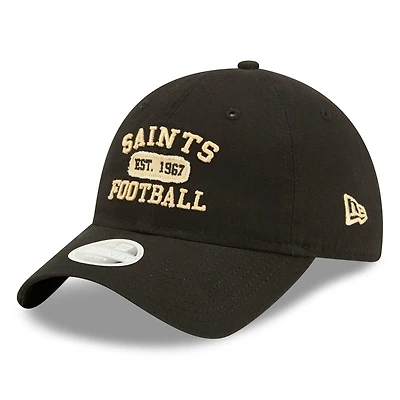 Women's New Era Black New Orleans Saints Formed 9TWENTY Adjustable Hat