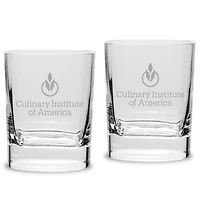 Culinary Institute of America Steels 11.75oz. Square Double Old Fashioned Glass Set