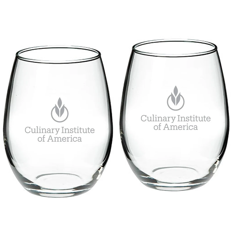Culinary Institute of America Steels 21oz. 2-Piece Stemless Wine Glass Set