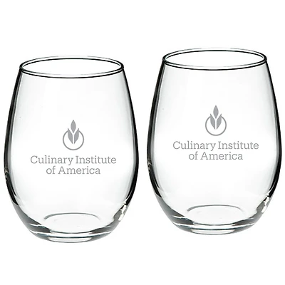 Culinary Institute of America Steels 21oz. 2-Piece Stemless Wine Glass Set