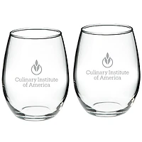 Culinary Institute of America Steels 21oz. 2-Piece Stemless Wine Glass Set