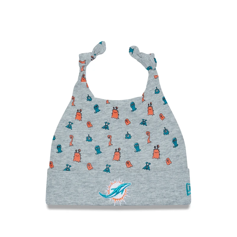 Infant New Era Heather Gray Miami Dolphins Critter Cuffed Knit Hat